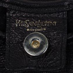 Saint Laurent Paris Black Leather St.Tropez Horn Hobo