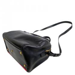 Saint Laurent Paris Black and Red Leather Bo Duffle Bag
