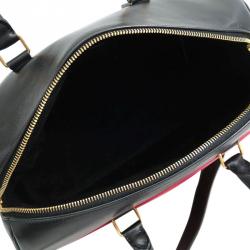 Saint Laurent Paris Black and Red Leather Bo Duffle Bag