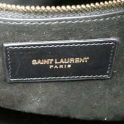 Saint Laurent Paris Black and Red Leather Bo Duffle Bag