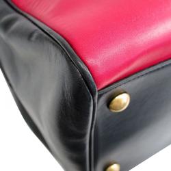 Saint Laurent Paris Black and Red Leather Bo Duffle Bag