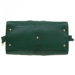 Saint Laurent Paris Green Leather Medium Cabas Chyc Satchel