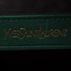 Saint Laurent Paris Green Leather Medium Cabas Chyc Satchel