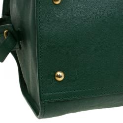 Saint Laurent Paris Green Leather Medium Cabas Chyc Satchel