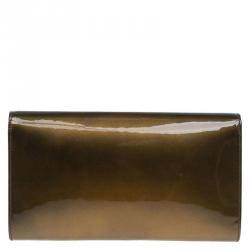 Pre Owned حقيبة كلاتش سان لوران باريس قلاب بَل دو جور جلد لامعة برونزية