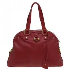 مملوكة مسبقًا Saint Laurent Paris Red Leather Medium Muse Satchel