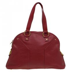 مملوكة مسبقًا Saint Laurent Paris Red Leather Medium Muse Satchel