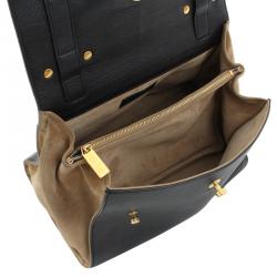 Pre Owned Saint Laurent Paris Bi Color Leather/Suede Muse Two Satchel