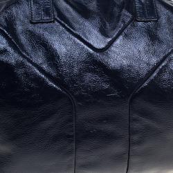 مملوكة مسبقًا حقيبة سان لوران باريس ايزي Y متوسطة جلد لامعة سوداء