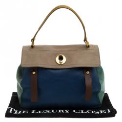 Pre Owned حقيبة سان لوران باريس موس تو سويدي وجلد متعددة الألوان