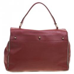 Pre Owned Saint Laurent Paris Copper Brown Leather Muse Two Satchel