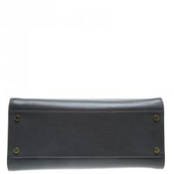 Pre Owned Saint Laurent Paris Grey Leather Medium Cabas Monogram Top Handle Bag