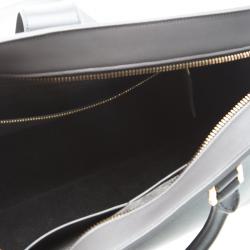 Pre Owned Saint Laurent Paris Grey Leather Medium Cabas Monogram Top Handle Bag