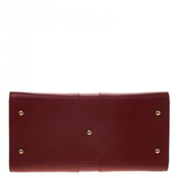 مملوكة مسبقًا Saint Laurent Paris Red Leather Medium Cabas Chyc Tote