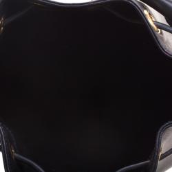 Pre Owned Saint Laurent Paris Black Leather Small Emmanuelle Drawstring Bucket Bag