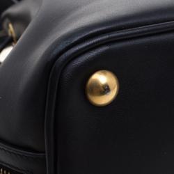 Pre Owned Saint Laurent Paris Black Leather Small Emmanuelle Drawstring Bucket Bag