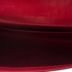 مملوكة مسبقًا Saint Laurent Paris Red Patent Leather Belle De Jour Flap Clutch