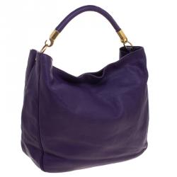 Saint Laurent Paris Purple Leather Roady Hobo