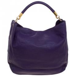 Saint Laurent Paris Purple Leather Roady Hobo