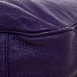 Saint Laurent Paris Purple Leather Roady Hobo