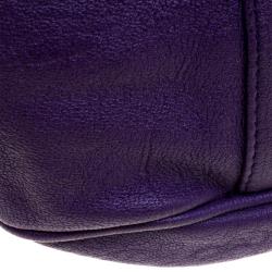 Saint Laurent Paris Purple Leather Roady Hobo