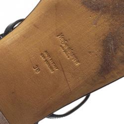 مملوكة مسبقًا Saint Laurent Paris Multicolor Embellished Flat Sandals Size 38