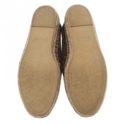 مملوكة مسبقًا Saint Laurent Paris Leopard Print Brushed Suede Espadrilles Size 37