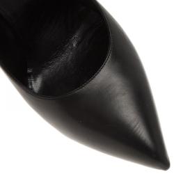 مملوكة مسبقًا حذاء سان لوران باريس أسكاربين جلد أسود بحزام للكاحل مقاس 40