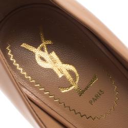 مملوكة مسبقًا Saint Laurent Paris Beige Patent Pointed Pumps Size 39