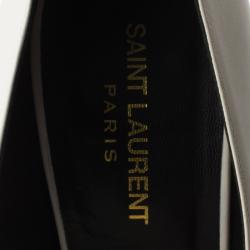Pre Owned Saint Laurent Paris Two Tone Leather Cap Toe Pointed Pumps Size 41