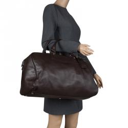 Pre Owned Celine Dark Brown Leather Traveling Bag