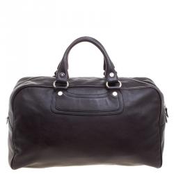 Pre Owned Celine Dark Brown Leather Traveling Bag