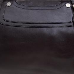 Pre Owned Celine Dark Brown Leather Traveling Bag