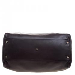 Pre Owned Celine Dark Brown Leather Traveling Bag