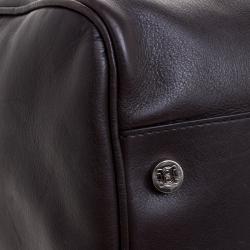Pre Owned Celine Dark Brown Leather Traveling Bag
