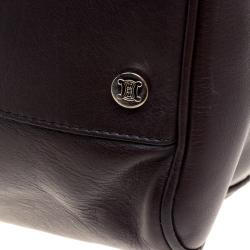 Pre Owned Celine Dark Brown Leather Traveling Bag