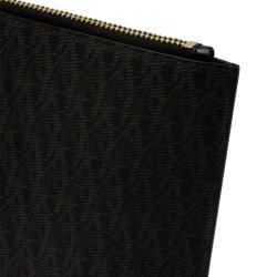 Pre Owned Saint Laurent Paris Dark Brown Monogram Zip Pouch 