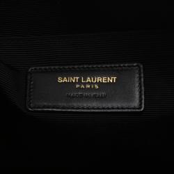 Pre Owned Saint Laurent Paris Dark Brown Monogram Zip Pouch 