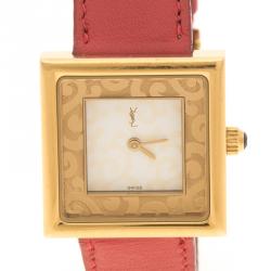 Saint Laurent Paris White Gold Tone Women's Wristwatch 25 mm