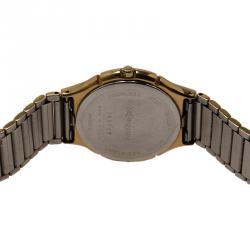 Pre Owned Saint Laurent Paris Grey Gold-Plated Stainless Steel Classic Women's Wristwatch 30MM