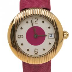 Pre Owned Saint Laurent Paris Gold-Plated Stainless Steel Classic Women's Wristwatch 28MM