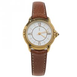 Pre Owned Saint Laurent Paris White Gold-Plated Stainless Steel Classic Women's Wristwatch 27MM