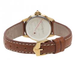 Pre Owned Saint Laurent Paris White Gold-Plated Stainless Steel Classic Women's Wristwatch 27MM