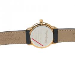 Pre Owned Saint Laurent Paris White Gold-Plated Stainless Steel Classic Women's Wristwatch 29MM