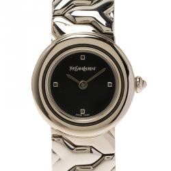 Saint Laurent Paris Black Stainless Steel Classic Women's Wristwatch 24MM
