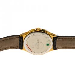 Pre Owned Saint Laurent Paris White Gold-Plated Stainless Steel Classic Women's Wristwatch 30MM