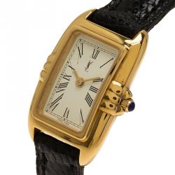 مملوكة مسبقًا Saint Laurent Paris White Gold-Plated Stainless Steel Classic Women's Wristwatch 18MM