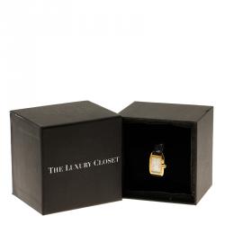 مملوكة مسبقًا Saint Laurent Paris White Gold-Plated Stainless Steel Classic Women's Wristwatch 18MM