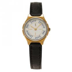 Saint Laurent Paris White Gold-Plated Stainless Steel Classic Women's Wristwatch 25MM
