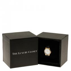 Pre Owned Saint Laurent Paris White Gold-Plated Stainless Steel Classic Women's Wristwatch 25MM
